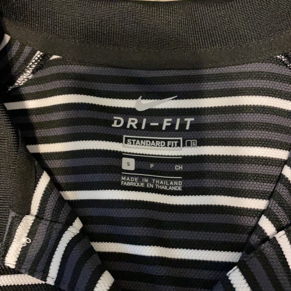 Men's Nike Golf Shirt Striped Black size S - Picture 2 of 3